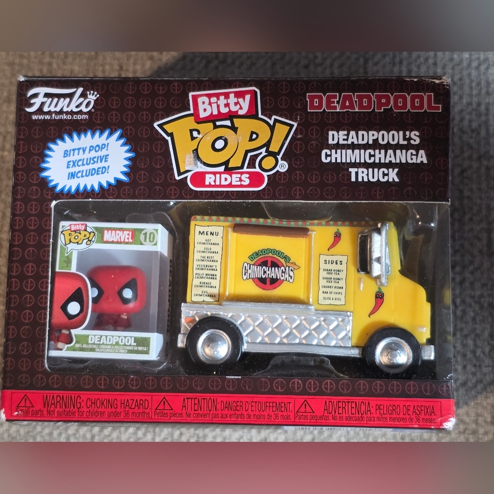 New Funko Pop! Bitty Ride Marvel Deadpool & Chimichanga Truck 2 Pieces 2024
